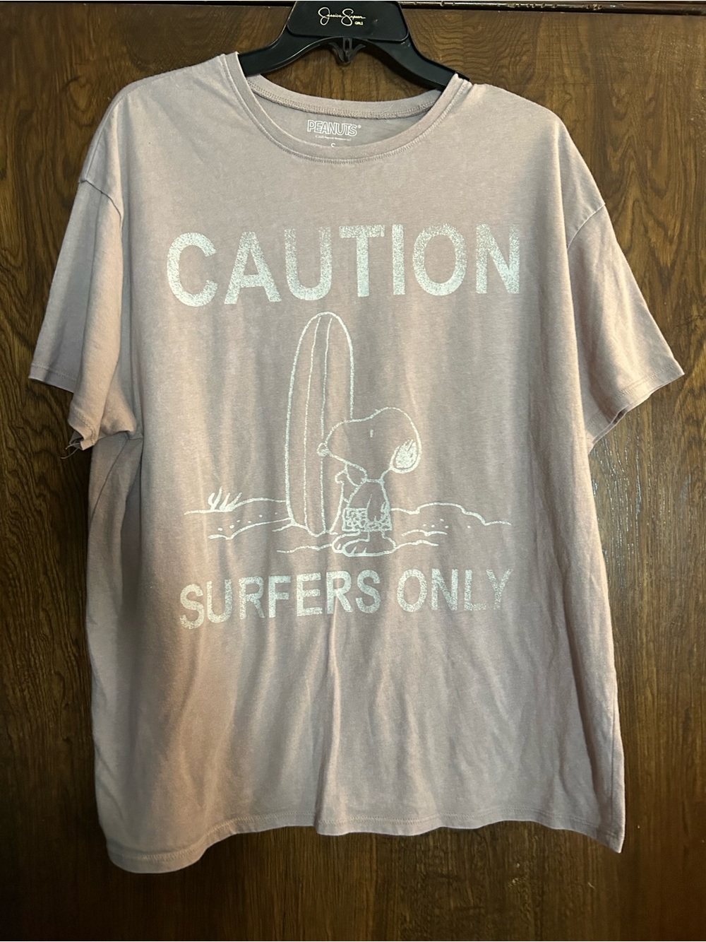 Peanuts Pink Surf Graphic Tee for Men
